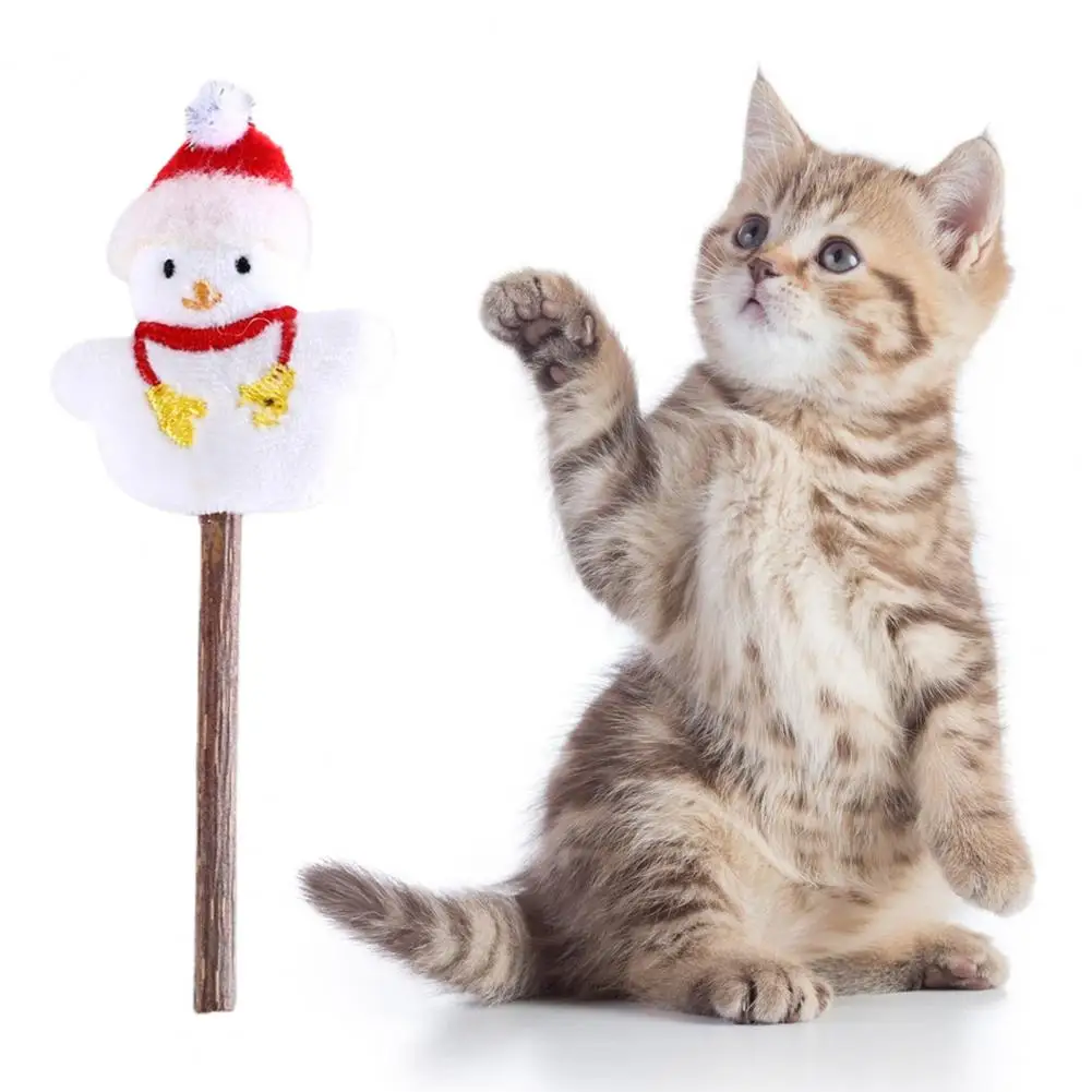 

5 шт., жевательная игрушка для кошек, милая Снежная кукла Санта-Клауса, пингвин, игрушка для чистки зубов на удачу, Рождественская смешная игр...