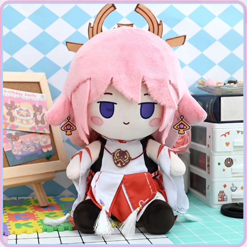 

Anime Cotton Dress Up Doll Game Genshin Impact Yae Miko Cosplay Accessories Halloween Props Kids Toy Xmas Gift Plush Soft Pillow
