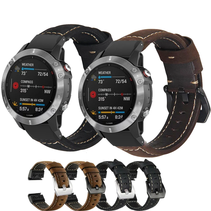 

Ремешок кожаный для Garmin Fenix 3HR 7X 6X Pro спуск Mk1 Quaitx 3, быстросъемный браслет для наручных часов, 26 мм