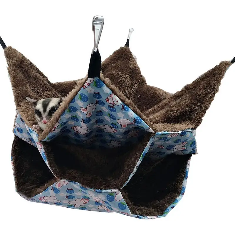 

Pet Hammock Double Layer Soft Winter Warm Chinchilla Squirrel Hanging Nest Hamster Sleeping Bed Small Pets Supplies Dropshipping
