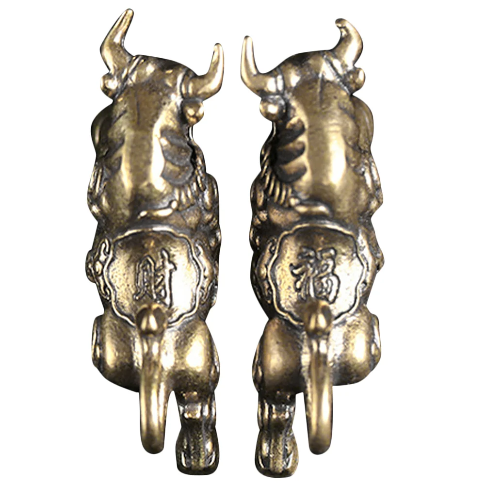 

Bull Brass Statue Retro Decor Crafts Bullfight Vintage Figurine Chinese Style Ornament Office