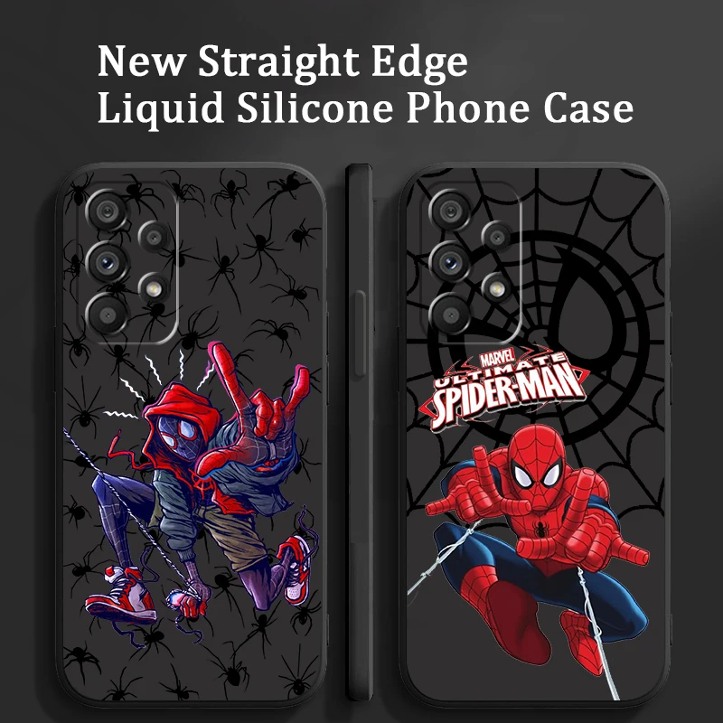 

Super Hero Fashion Spiderman Case For Samsung Galaxy A73 A53 A33 A52 A32 A22 A71 A51 A21S 4G 5G Liquid Rope Phone Cover