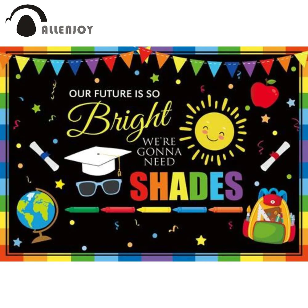 

Allenjoy фон для выпускного детского сада Красочная доска сумка для школы детский Душ Солнечный свет мальчишник фотозона фон