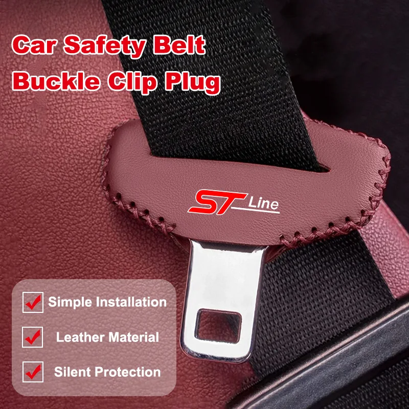 Новые кожаные накладки на пряжки ремней безопасности для Ford Puma STLine, Fiesta, Fusion, Edge, Kuga, Escape (art.: 3920dca086586) - 3920dca086586
