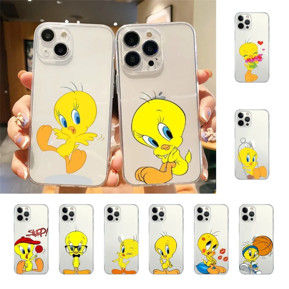 Чехол для телефона T-tweety Bird Caroon Iphone 15 11 13 14 Pro Max 7 8 Plus X Xr Xs 16pro 12mini прозрачный чехол