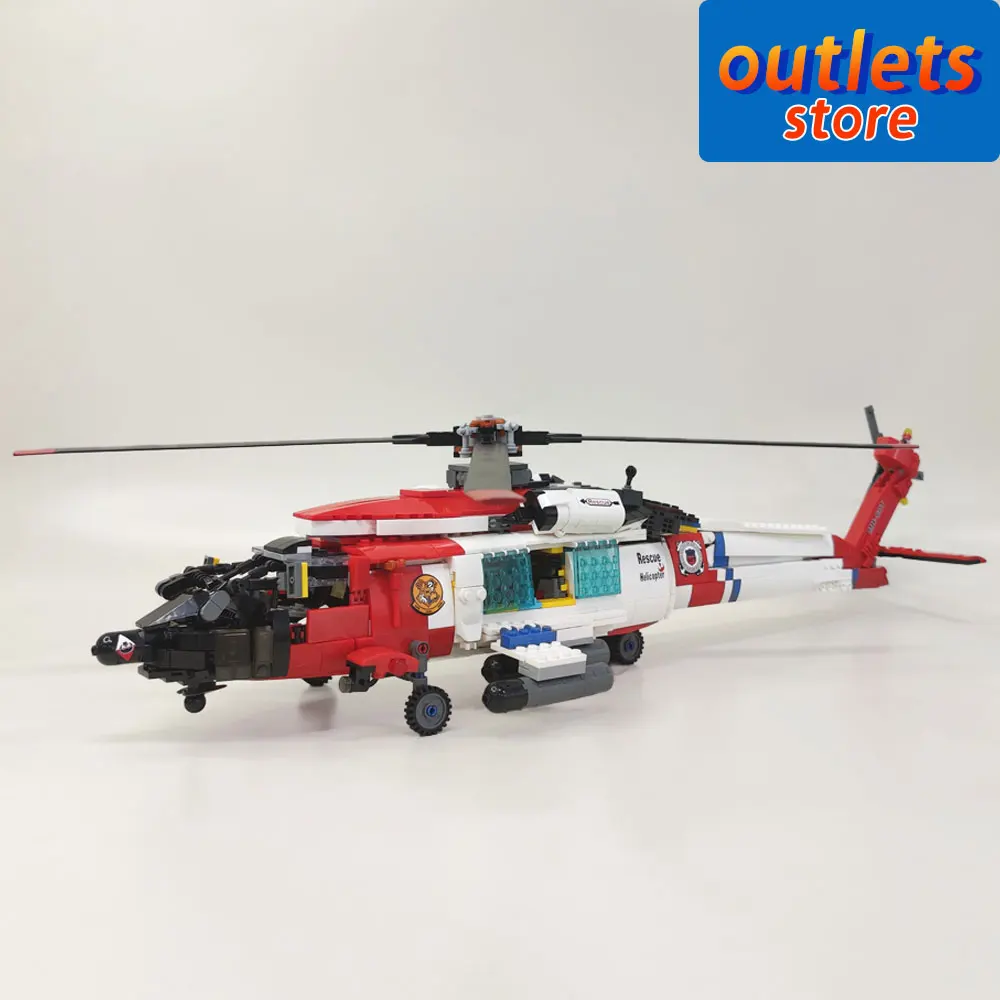 

JIESTAR 61048 High Tech MH-60T Helicopter Military Aircraft Airplane Moc Brick Technical Model Building Blocks Boys Toys 1408PCS