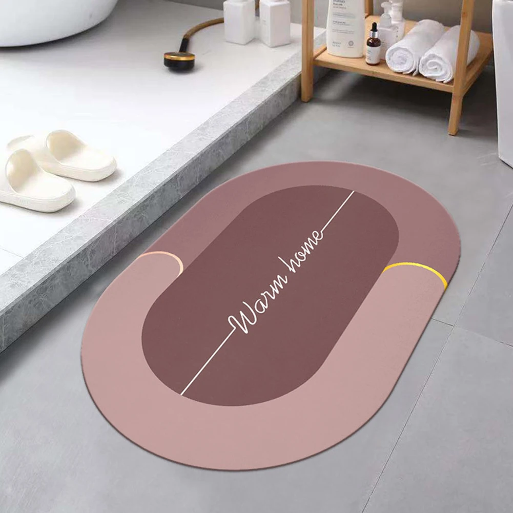 

1x Bathroom Mat Super Absorbent Bath Mats Quick Drying Bathroom Carpet Non-Slip Mat Door Floor Stair Kitchen Bedroom Hallway Mat