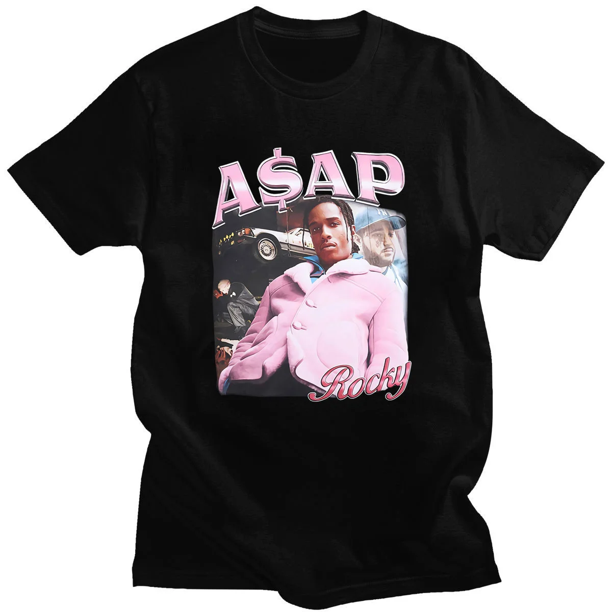 

Hot Sale ASAP Rocky Portrait Graphic Aesthetics T-shirts Hip Hop Cotton Short Sleeve Loose Couple T-Shirt Casual Harajuku Tshirt