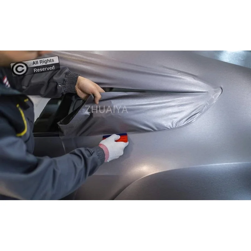 ZHUAIYA матовая сталь черная серия виниловая пленка упаковочная яркая 152*18 м рулон