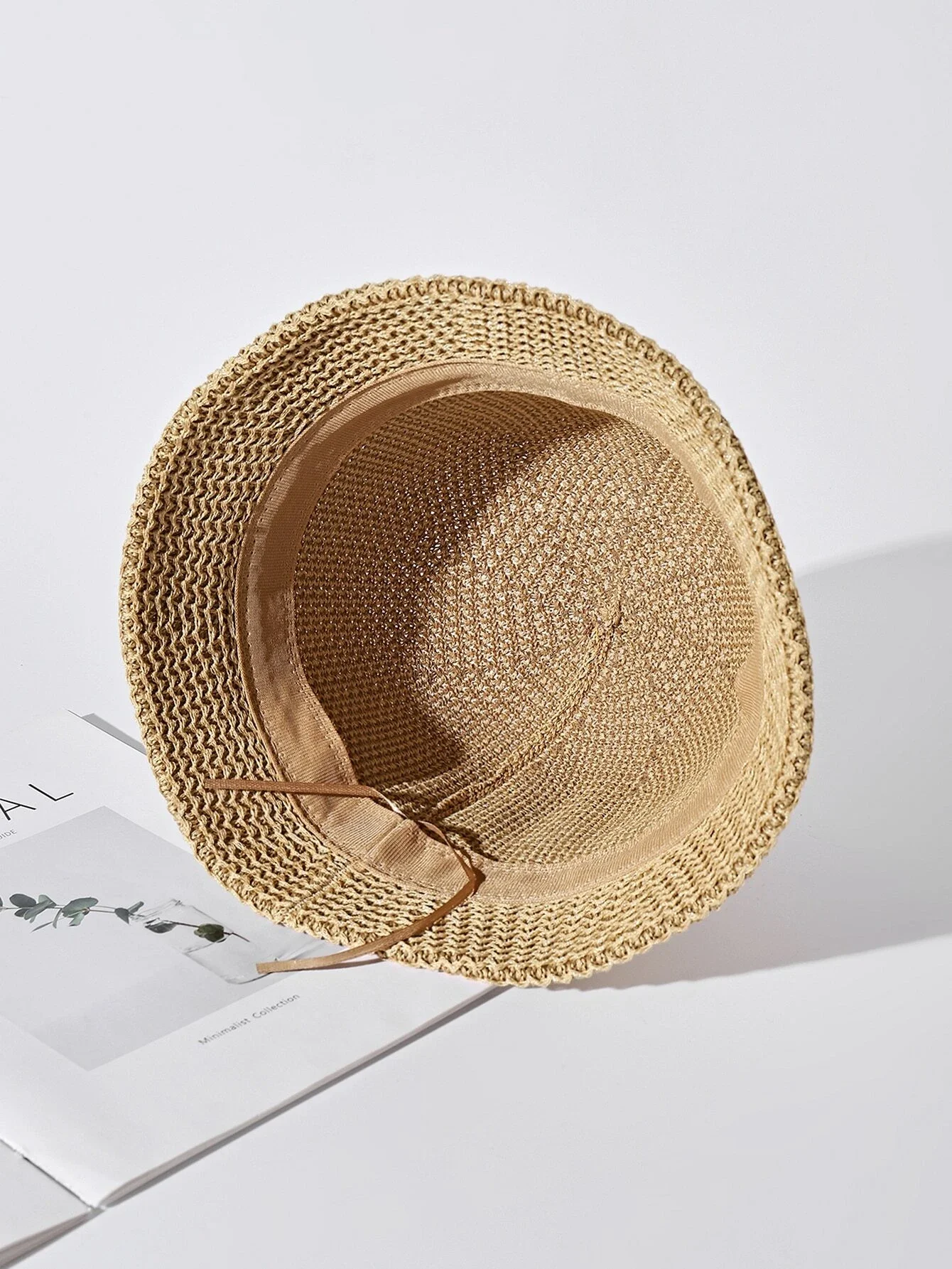 

Hats gorras sombreros capshat Letter Detail Decor Straw Hat beach