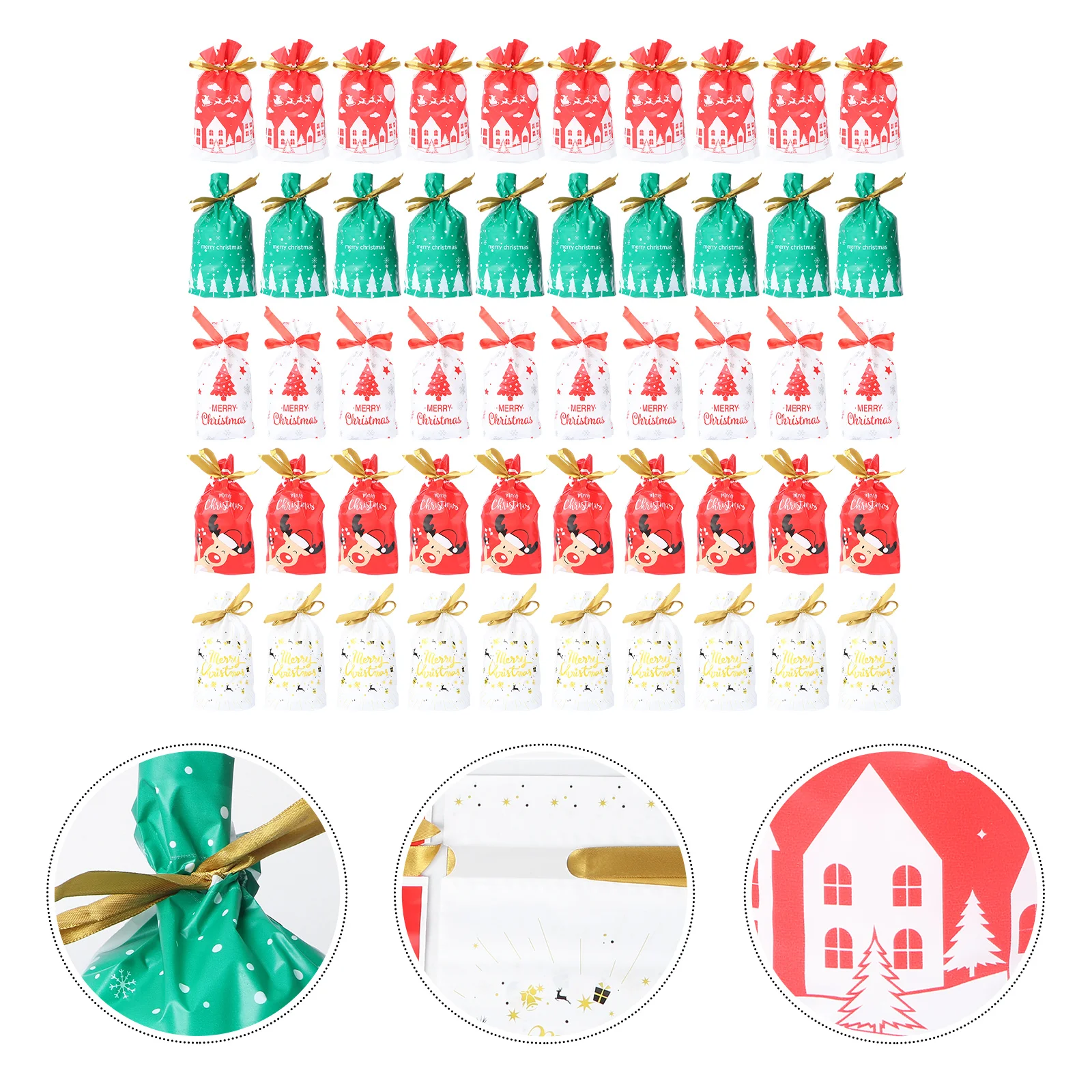 

50pcs Exquisite Bundle Pocket Tote Bag Storage for Cookie