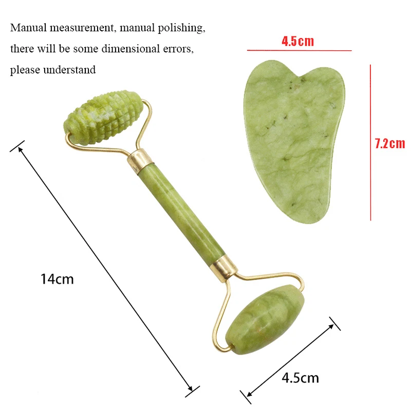 Натуральный массажер для лица скребок гуаша Нефритовый ролик микроидный |
