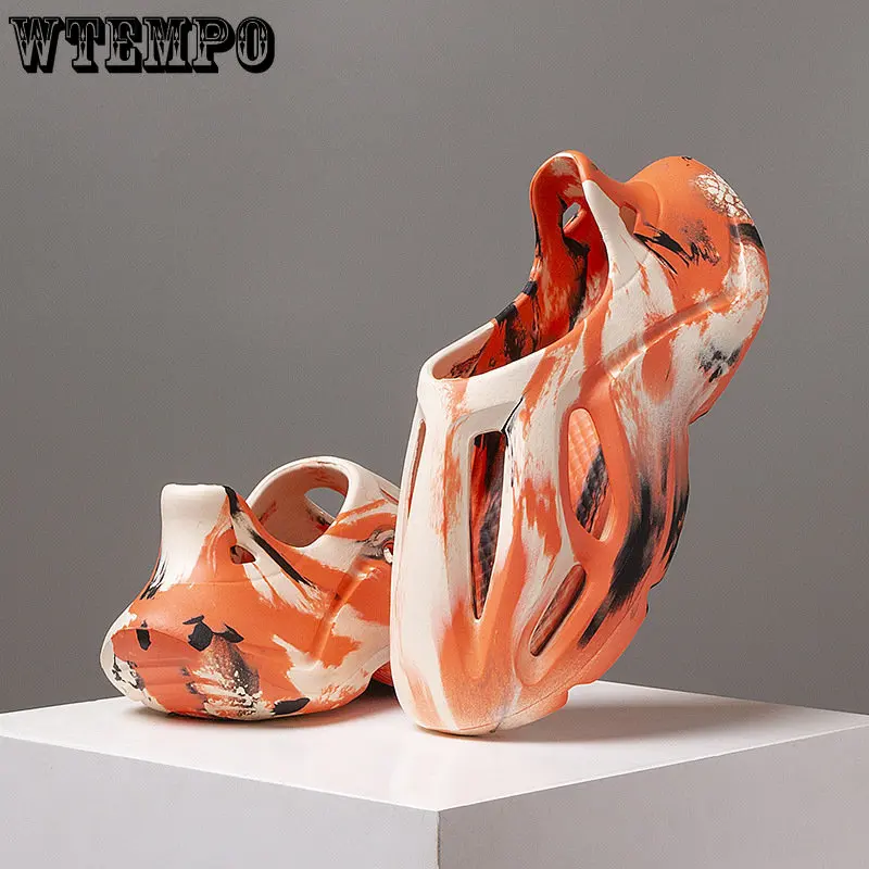 

Горячая Распродажа, летние мужские и женские тапочки WTEMPO, камуфляжные уличные сабо на платформе, пляжные сандалии, мягкие комнатные сандали...