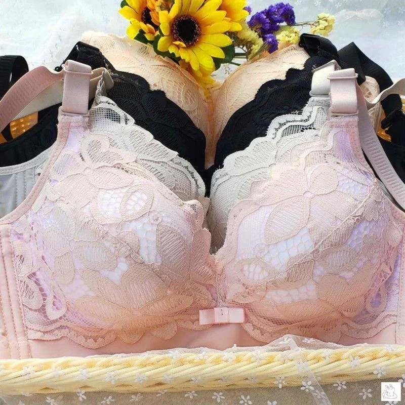 Thickened Bra Extra Thick 10cm Gathered Small Chest Flat Chest Special 9cm Underwear Four Row Button Adjustable, Comfortable and