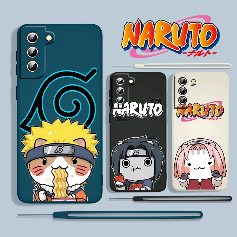 

Boy Anime NARUTO Cute For Samsung Galaxy S22 S21 S20 S10 Note 20 10 Ultra Plus Pro FE Lite Liquid Rope Phone Case Capa Cover