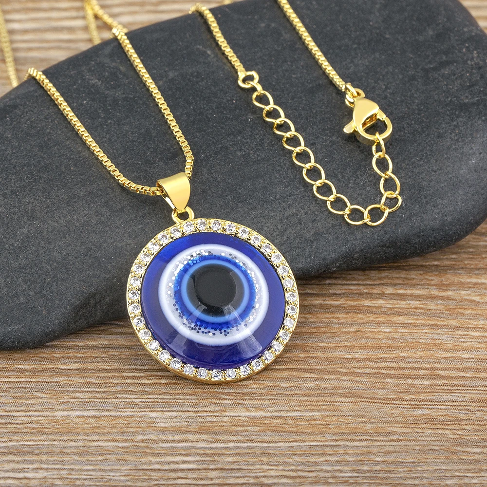 

Nidin Vintage Turkish Lucky Evil Eye Pendant Choker Necklace Blue Eyes Clavicle Chain Jewelry For Women Girl Party Birthday Gift