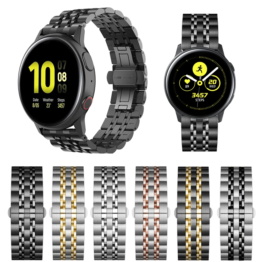 

Ремешок из нержавеющей стали для Samsung Galaxy Watch Active 2 44 мм 40 мм/42 46 мм, браслет для Gear Sport/S2 S3 20 мм 22 мм