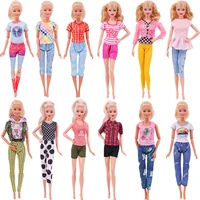doll clothes for barbiees two piece trouser suits handbags casual party wear doll accessories for barbiees girls toy gift