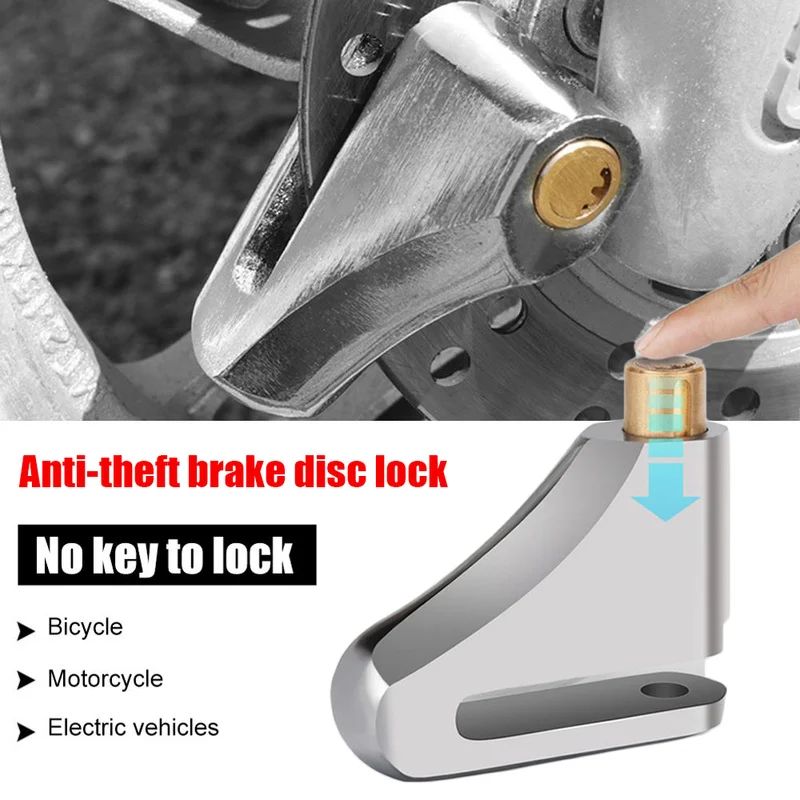 

Anti-diebstahl Bremsscheibe Disk Schloss für Motorrad Roller Fahrrad Universelle Rad Stahl Sicherheit Schutz Tragbare Keyless Lo