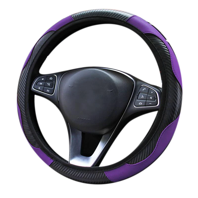 

Чехол рулевого колеса автомобиля дышащие Нескользящие Чехлы для руля, внутренние аксессуары, подходят для украшения автомобиля, фиолетовый цвет