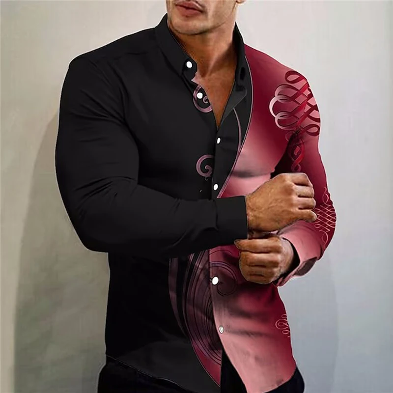 

Рубашка мужская оверсайз с длинным рукавом, повседневная офисная блуза с принтом в полоску, на пуговицах, одежда для весны