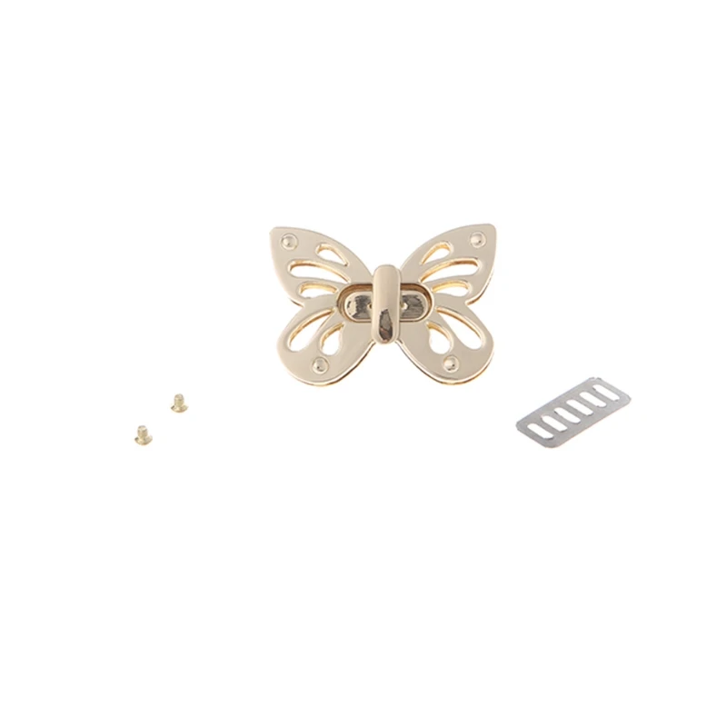 

Women Butterfly Metal DIY Clasp Turn Twist Lock for Handbag Shoulder Bag Purse