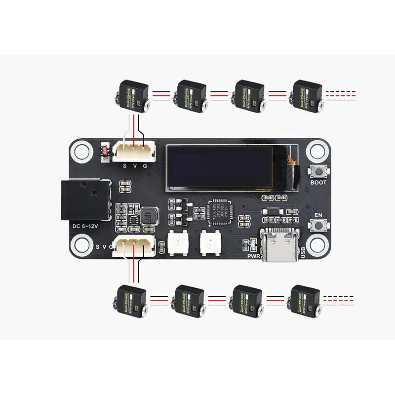 Фото Плата расширения Waveshare ESP32 для сервоприводов со встроенным Wi-Fi/Bluetooth, специализированная плата драйвера для умных сервоприводов с последовательной шиной, 6-12В №2
