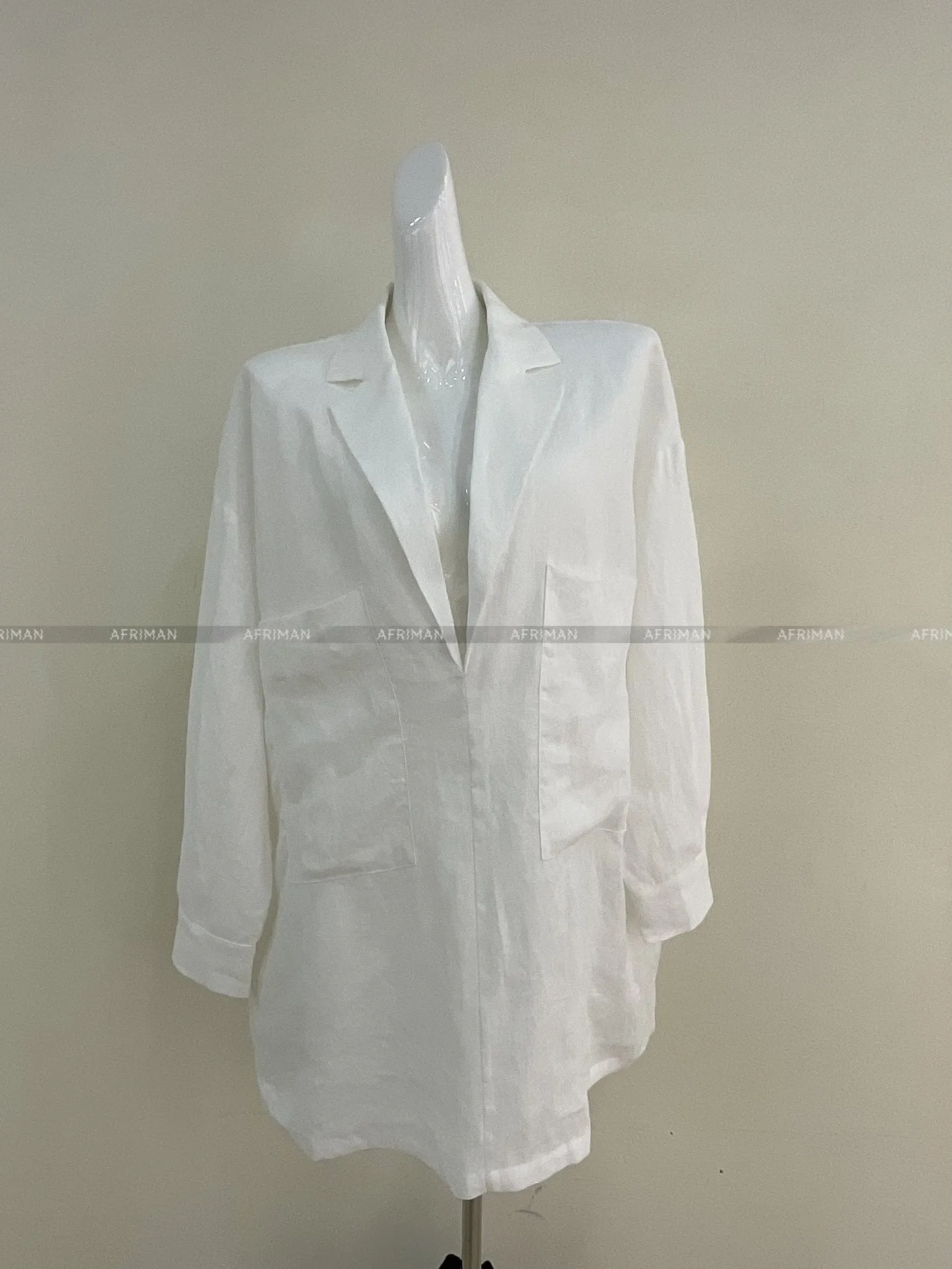 Женское свободное платье-рубашка из 100% льна с отложным воротником