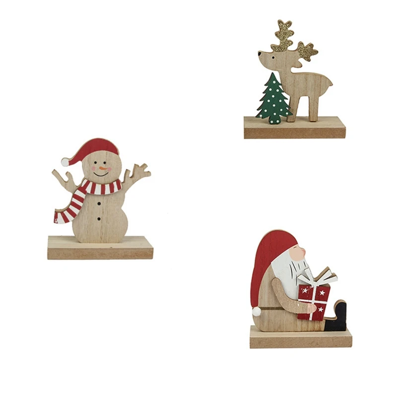 

Рождественские украшения, искусственные деревянные украшения, дерево, олень, Троян, натуральные деревянные поделки «сделай сам», новогодни...