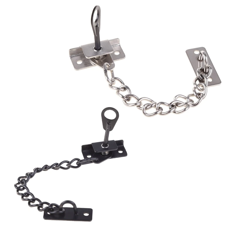 

Stainless Steel Window Chain Lock Guard Door Restrictor Child Safety Security Chain Lock with Key for Windows Anti Theft