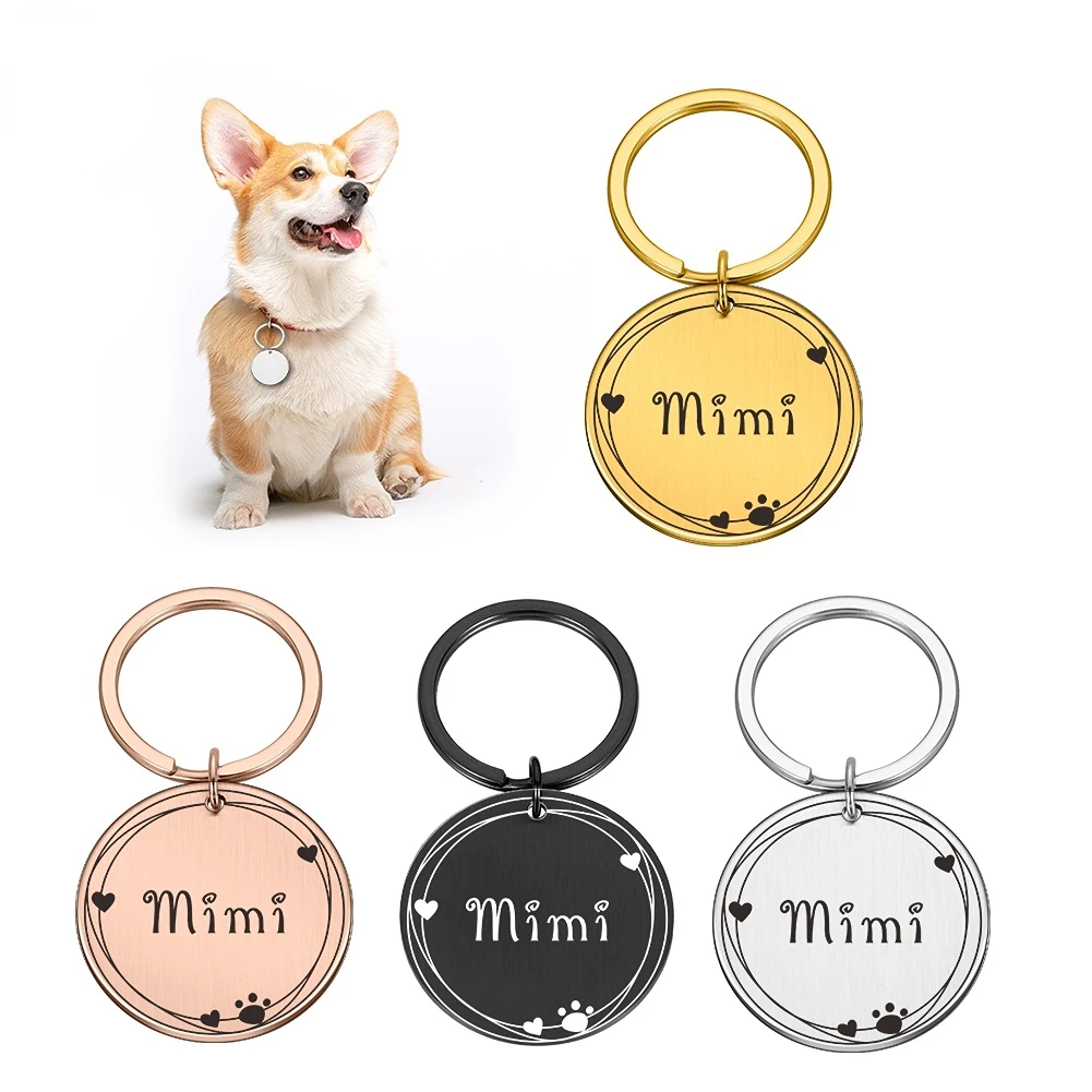 

Free Engraved Pet Dog ID Tag Personalized Cat Puppy ID Tag Pet Dog Collar Anti-lost Name Tags Pendant Accessories Custom Dogs