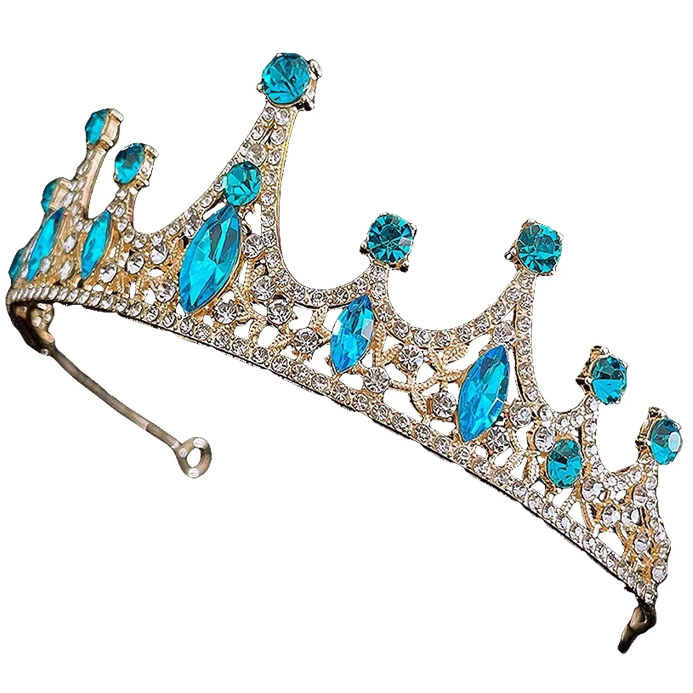 

Tiara Headband Little Girls Headbands Kids Rhinestone Bridal Hair Accessories Women Crown Green Birthday Ornaments