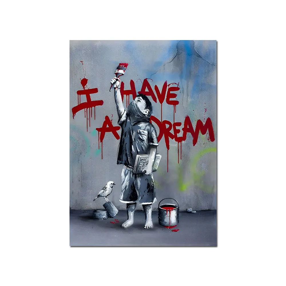 Мотивационный слоган I Hvae A Dream постеры на холсте для рисования принты граффити