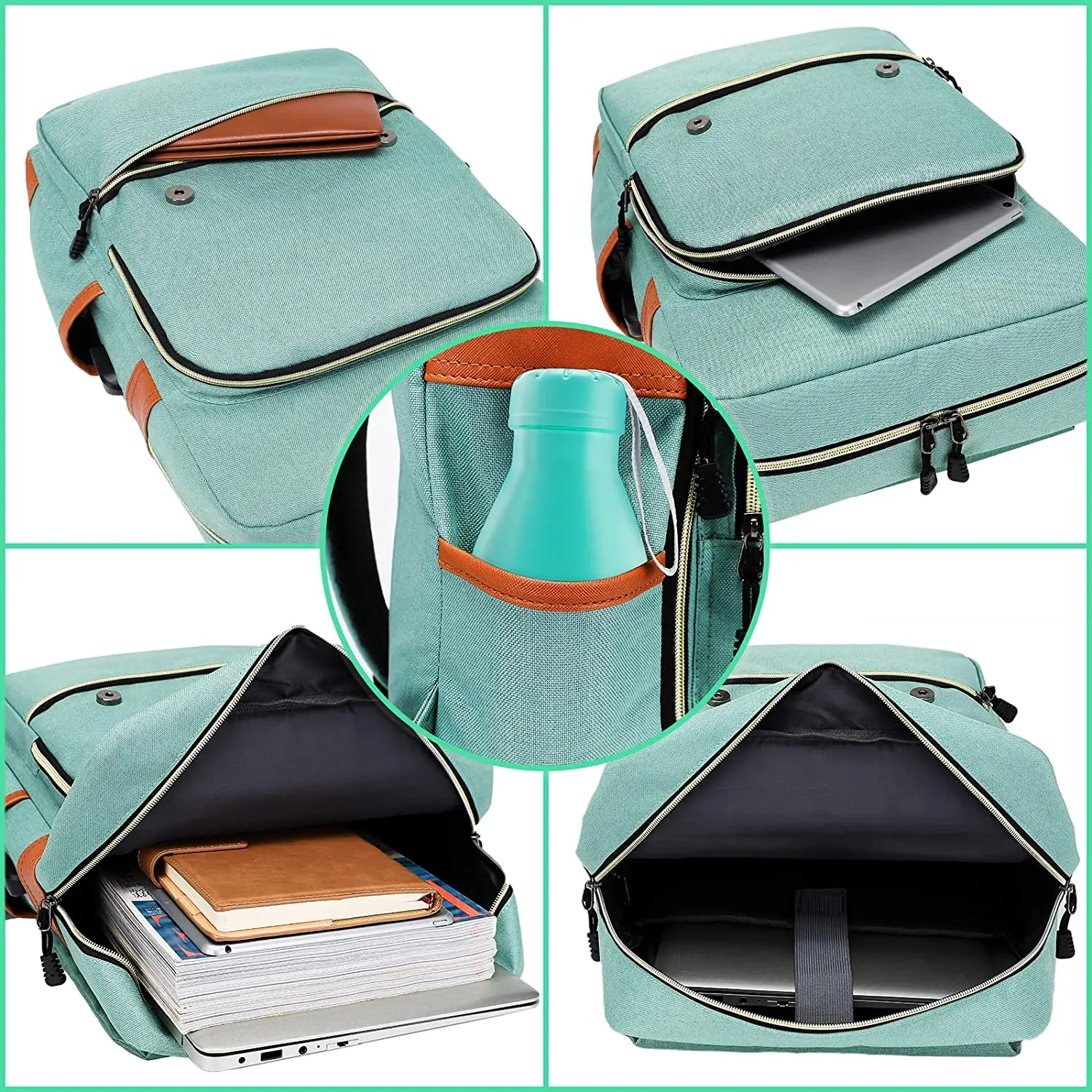 Modoker Vintage Laptop Backpack for Women Men, School College Backpack Good looking backpack with USB mobile charging