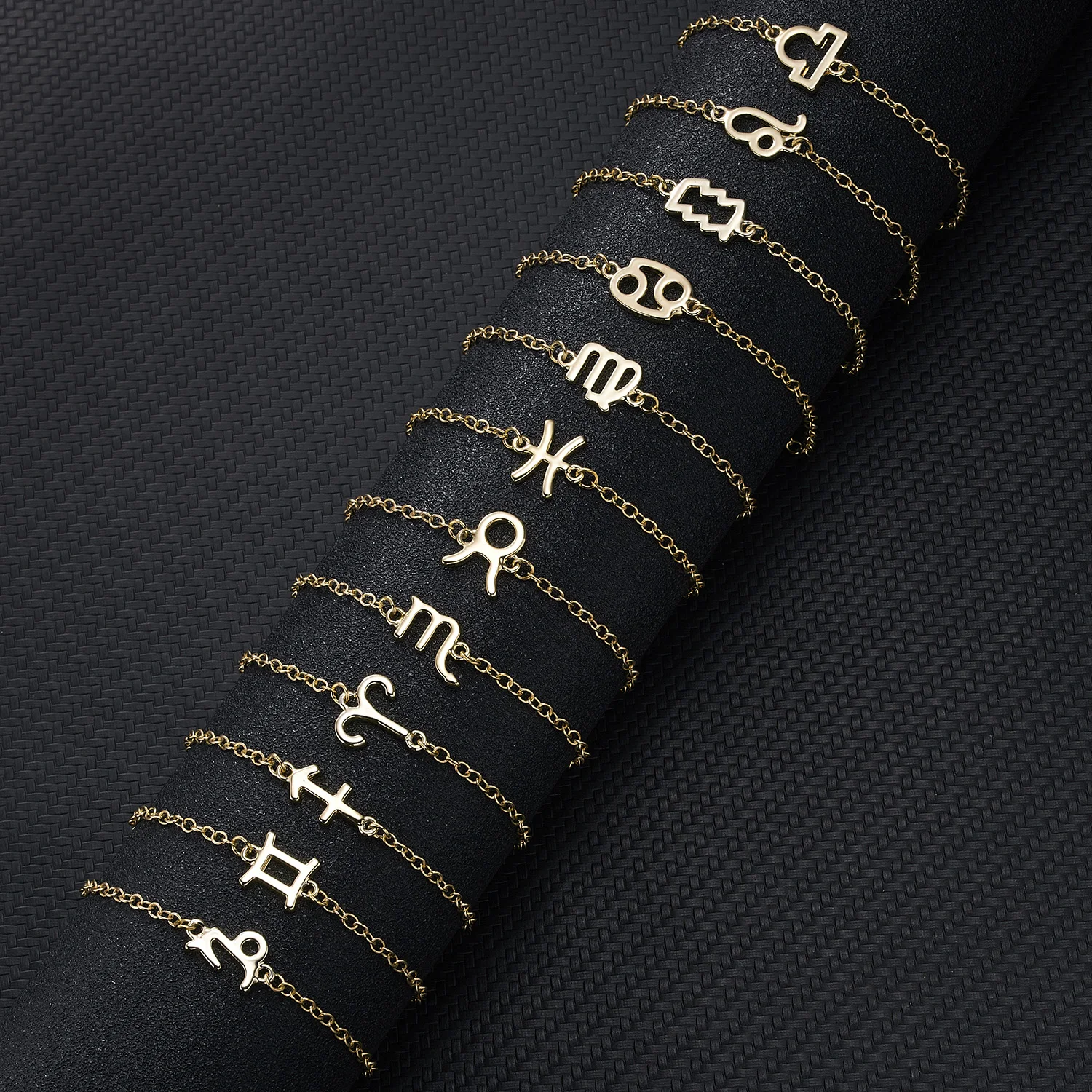 

Charm Gold Color Constellation Jewelry Bracelet for Women Couple Zodiac Sign Metal Wedding Birthday Daily New Gift Accessories
