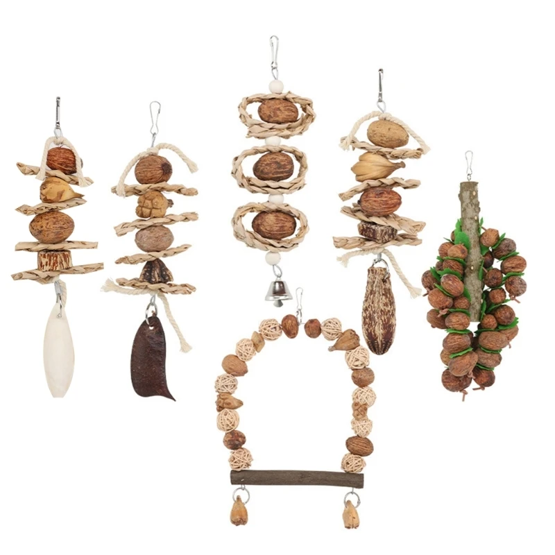 

Bird Chew Toy Straw Walnut for Chewing Teeth Grinding Natural Ratten Walnut Drop Shipping