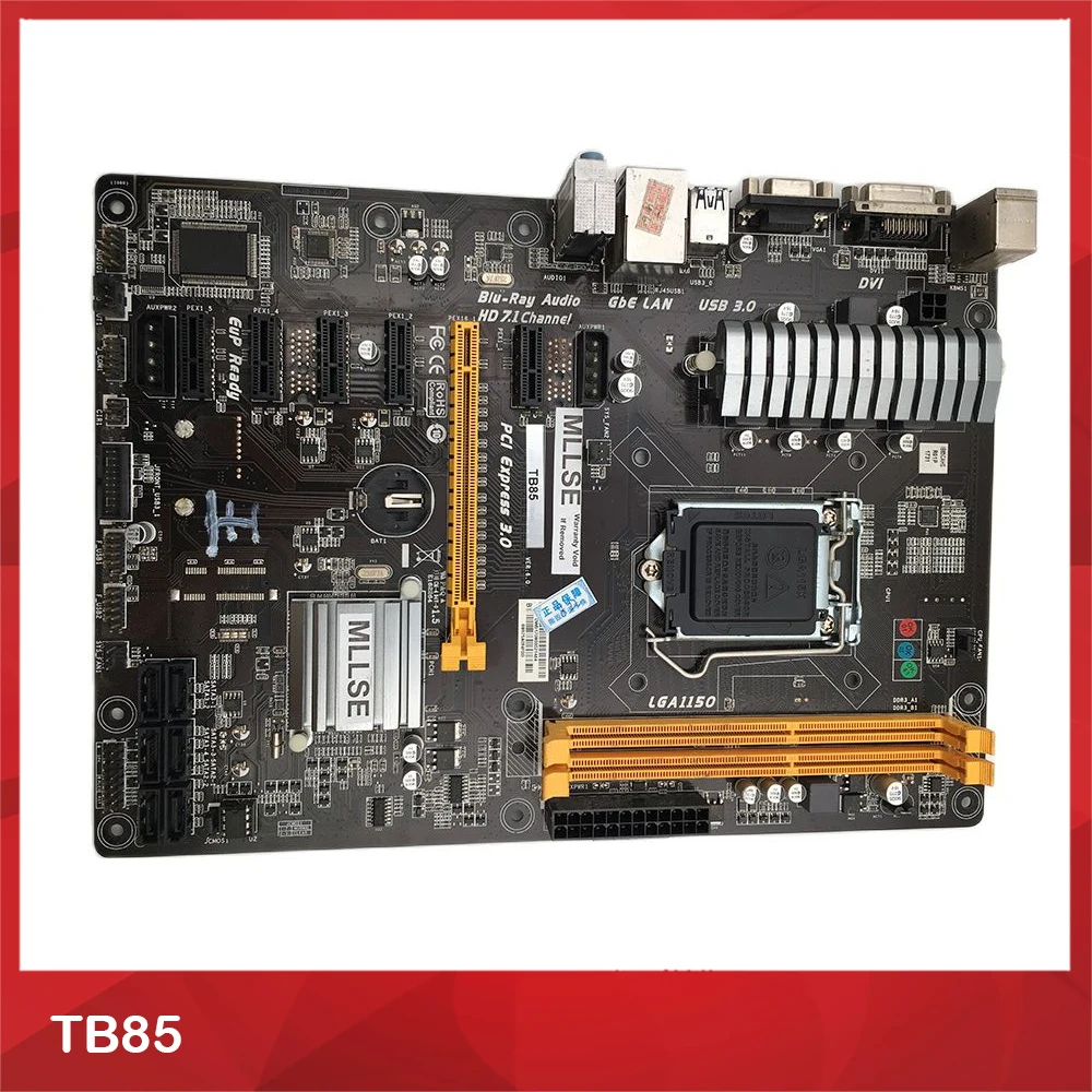 Desktop Motherboard For BIOSTAR TB85 6GPU 6PCI-E B85 LGA1150 DDR3 16GB SATA3 USB2.0 USB3.0 Perfect Test Good Quality