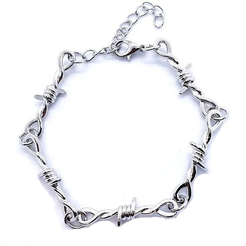 

New Trend Barbed Wire Bracelet, Unisex Bracelet, Silver Plated Unisex Chain, Silver Bracelet, Men's Bracelet Jewelry