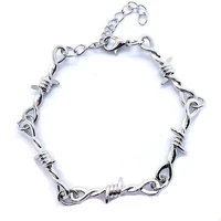 new trend barbed wire bracelet unisex bracelet silver plated unisex chain silver bracelet mens bracelet jewelry