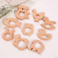 3pcsset diy various beech wooden animal custom craft pendant tag decoration accessories baby kids molar cartoon educational toy
