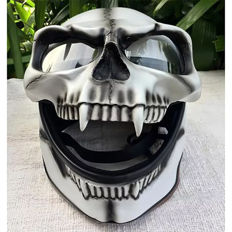 

Soft Skull Mask Decoration for Motorcycle Helmet Skull Skeleton Visor with Lens Halloween Party Cosplay Mask