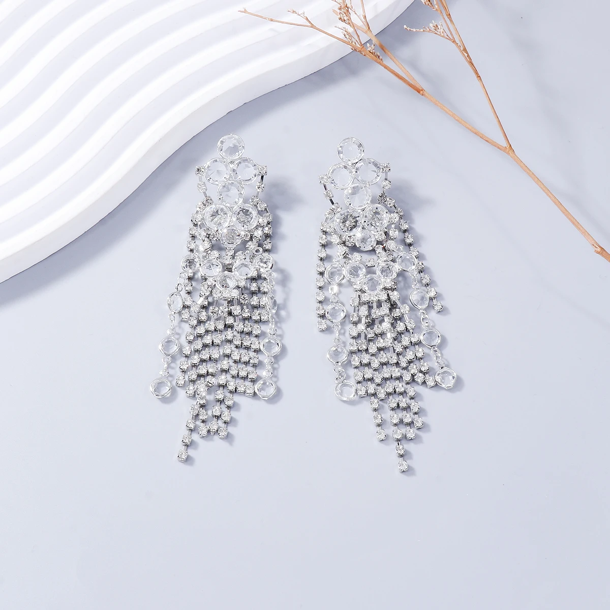 Прозрачные Серьги ZAA со стразами бриллиантовые серьги с кисточками для женщин