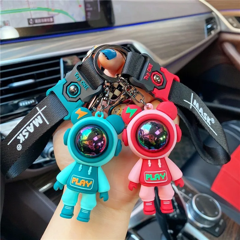 

Creative bear keychain cute doll pendant couple bag pendant car keychain