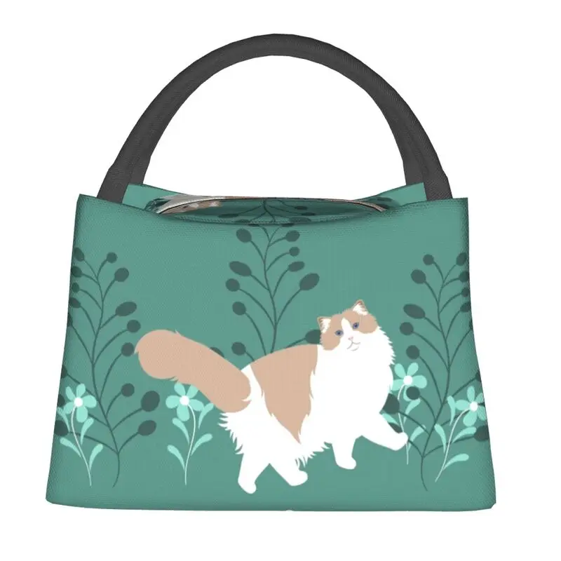 

Custom Elegant Ragdoll Cat Lunch Bags Men Women Warm Cooler Insulated Lunch Boxes for Work Pinic or Travel