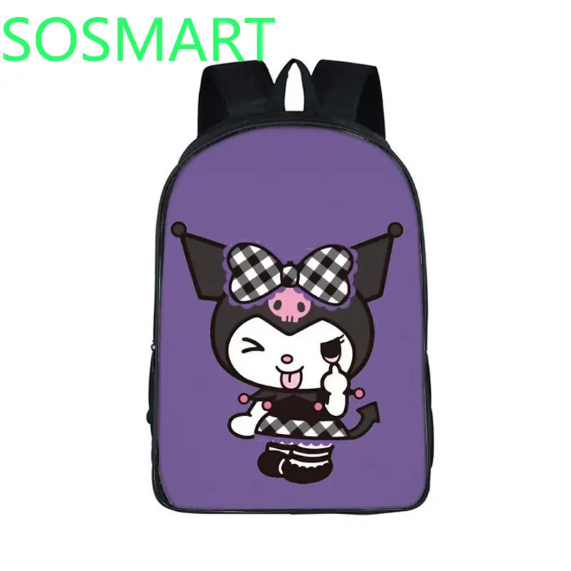 

Kuromi Kuromi Peripheral Student Double-layer Schoolbag Large-capacity Backpack Cute Student Zipper Backpack Birthday Gift