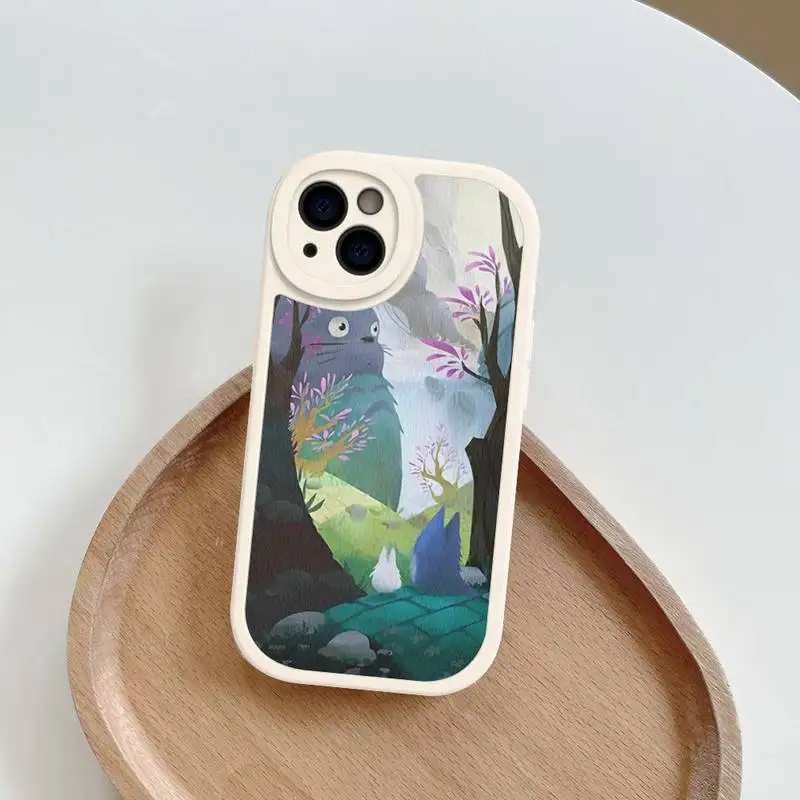 Totoro Phone Case Hard Leather For iPhone 14 13 12 Mini 11 14 Pro Max Xs X Xr 7 8 Plus
