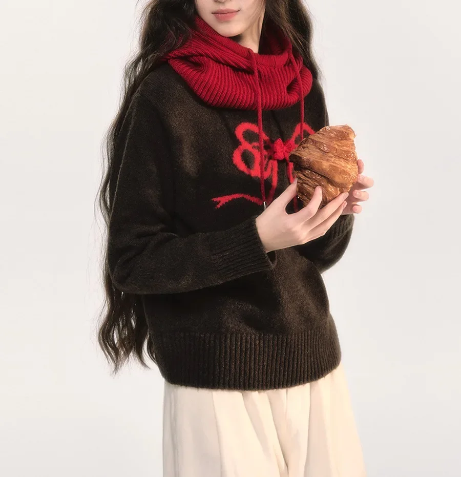 HOOLA оригинальный дизайн утолщенный шерстяной пуловер свитер с круглым вырезом