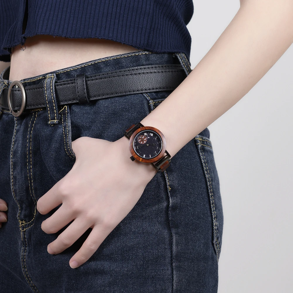 Женские наручные часы BOBO BIRD с деревянным ремешком женские японским кварцевым