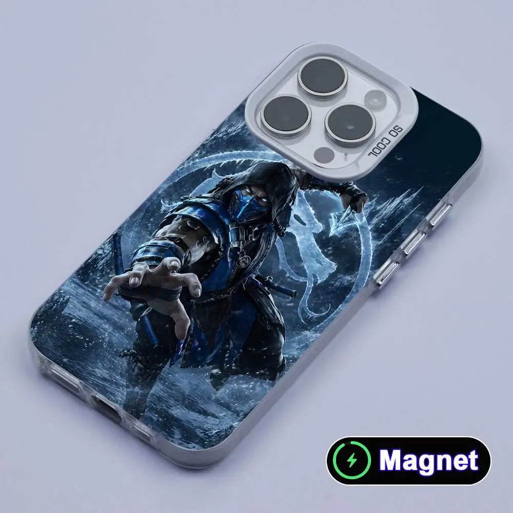 Фото Чехол для телефона Mortal Kombat Sub Zero для iPhone 17 16 15 14 13 12 11 X XR XS Air Pro Max Plus, цветной, серебристый, с магнитом №4
