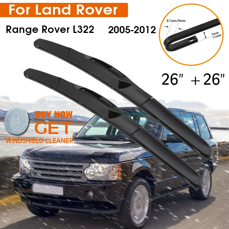 

Car Wiper For Land Rover Range Rover L322 2005-2012 Windshield Rubber Silicon Refill Front Window Wiper 26"+26" Auto Accessories